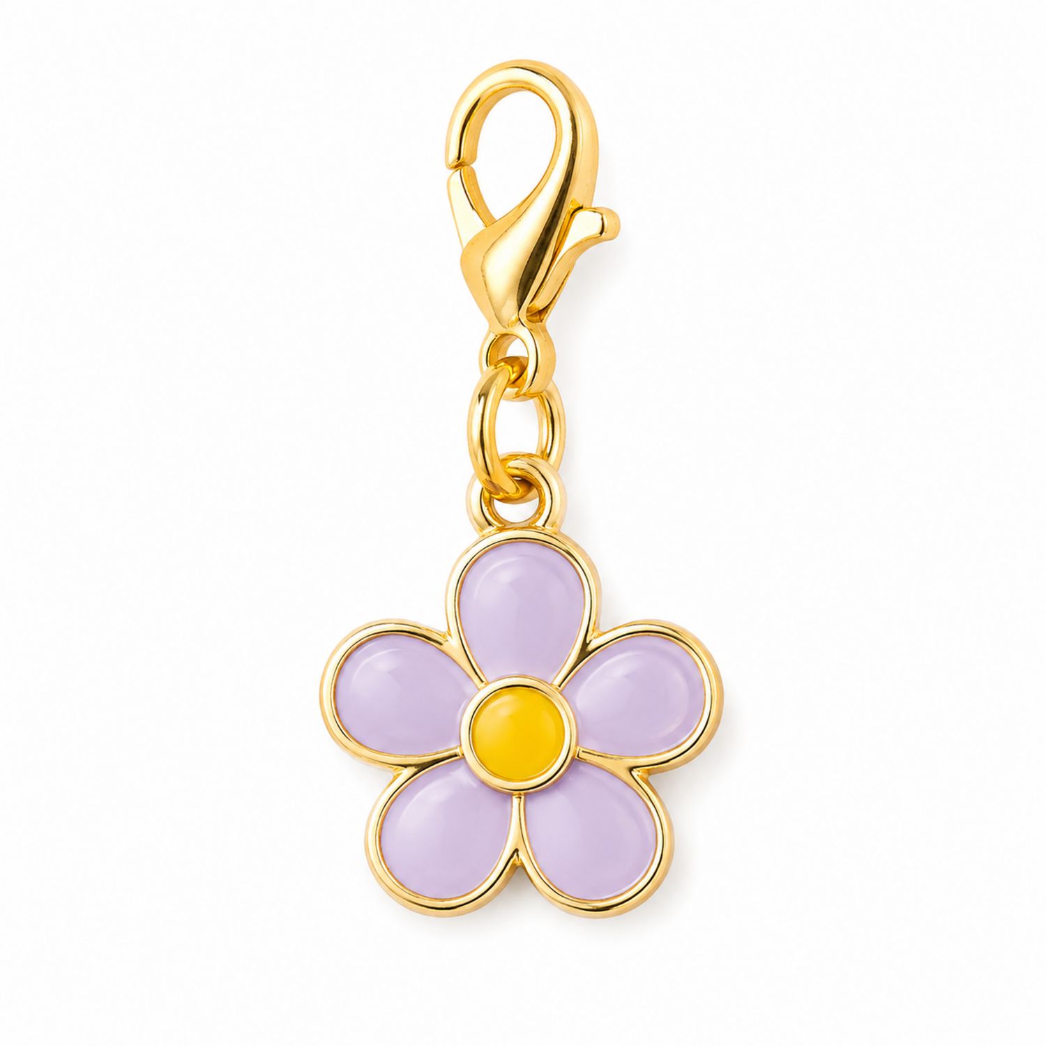 Pendentif Fleur Lilas et Doré pour Animaux