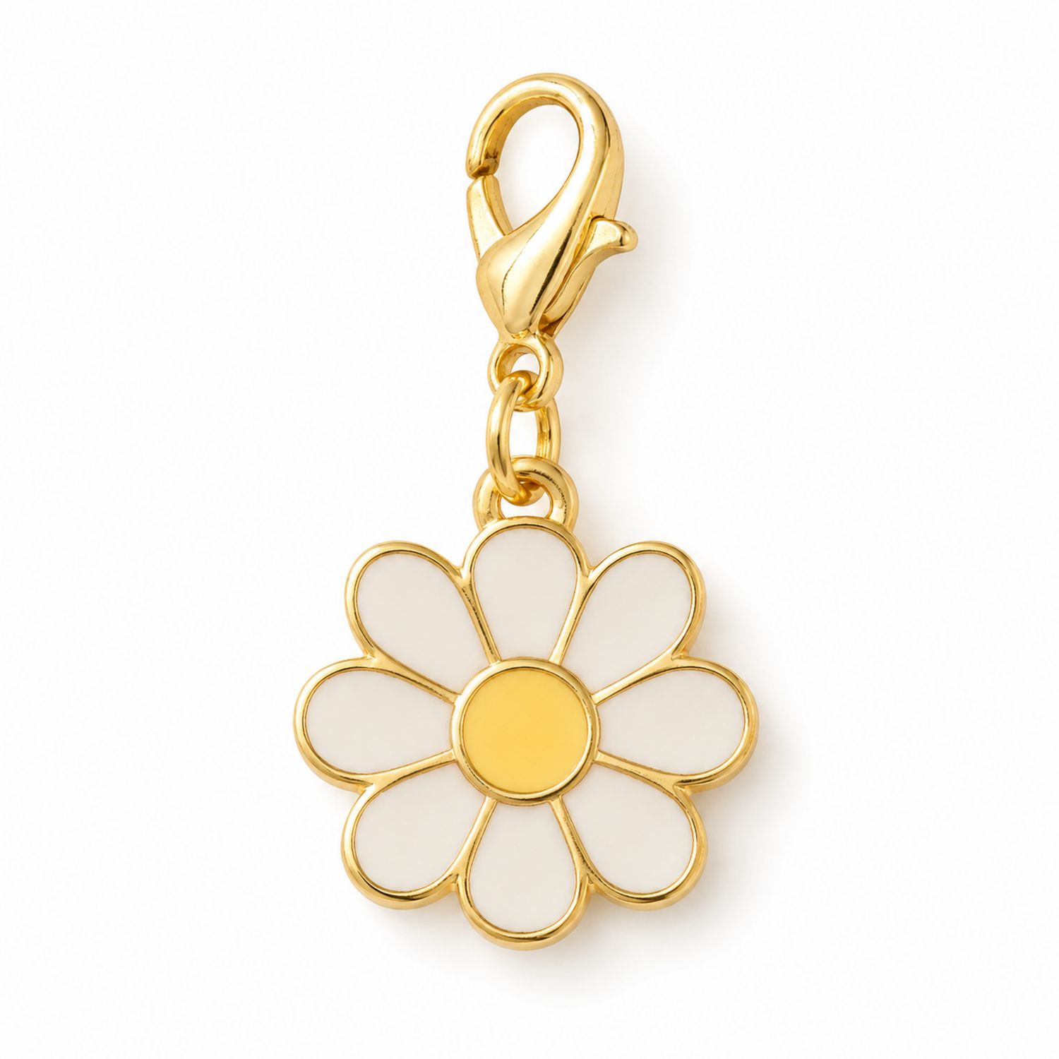 Pendentif Fleur pour Animaux Blanc et Jaune