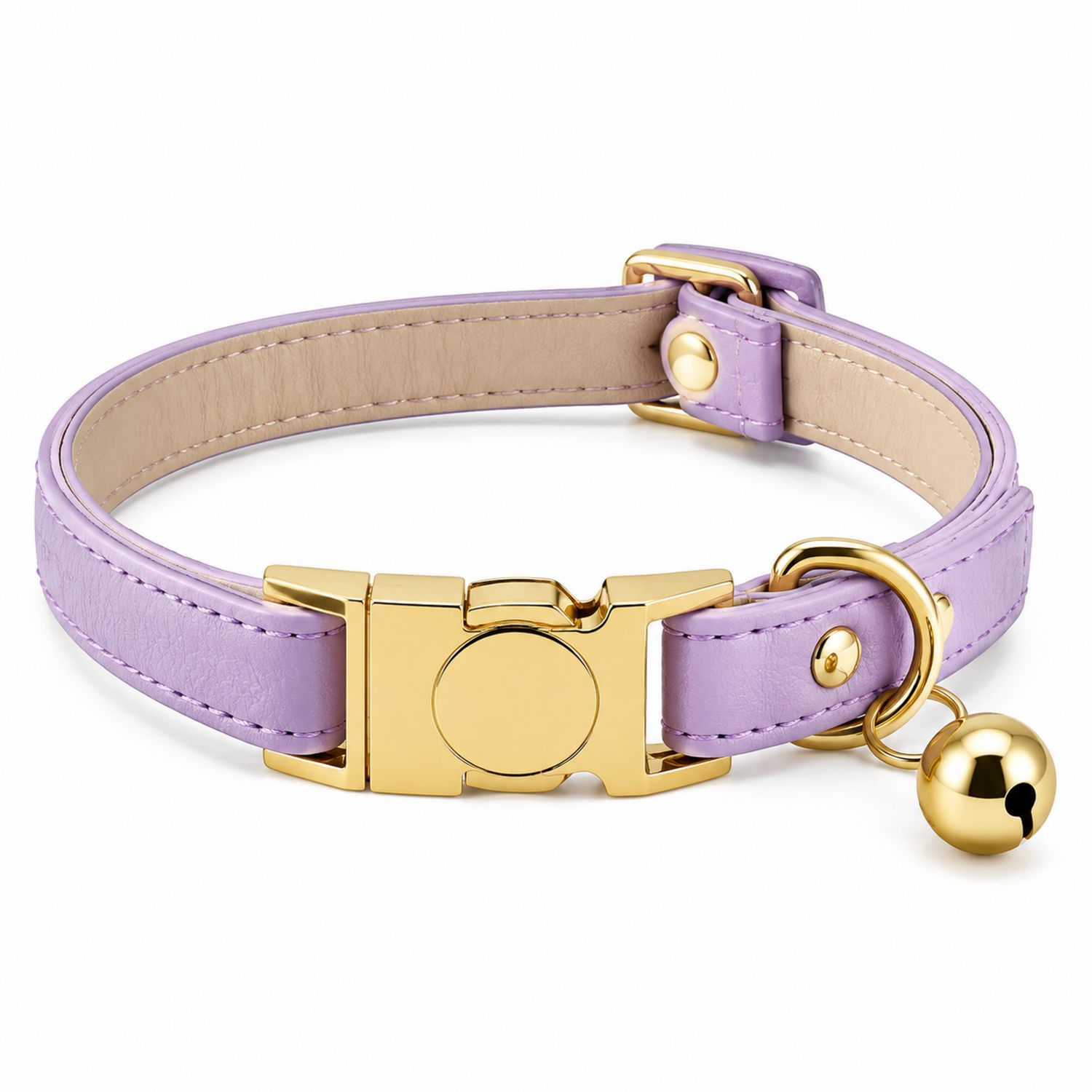 Collier pour Chat Lavande avec Clochette et Fermeture Dorée