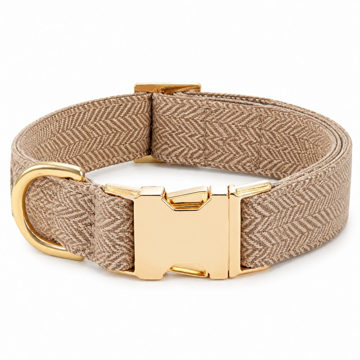 Collier pour Chien Beige avec Fermeture Dorée