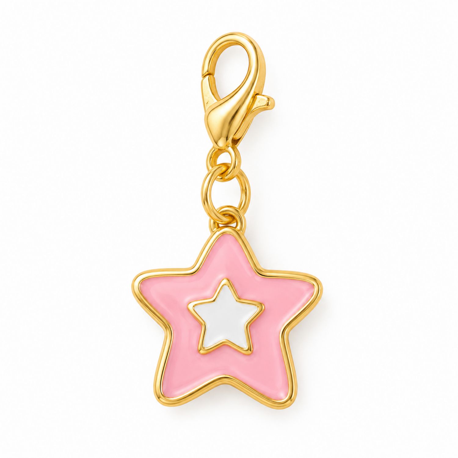 Pendentif Étoile Rose avec Fermoir Doré