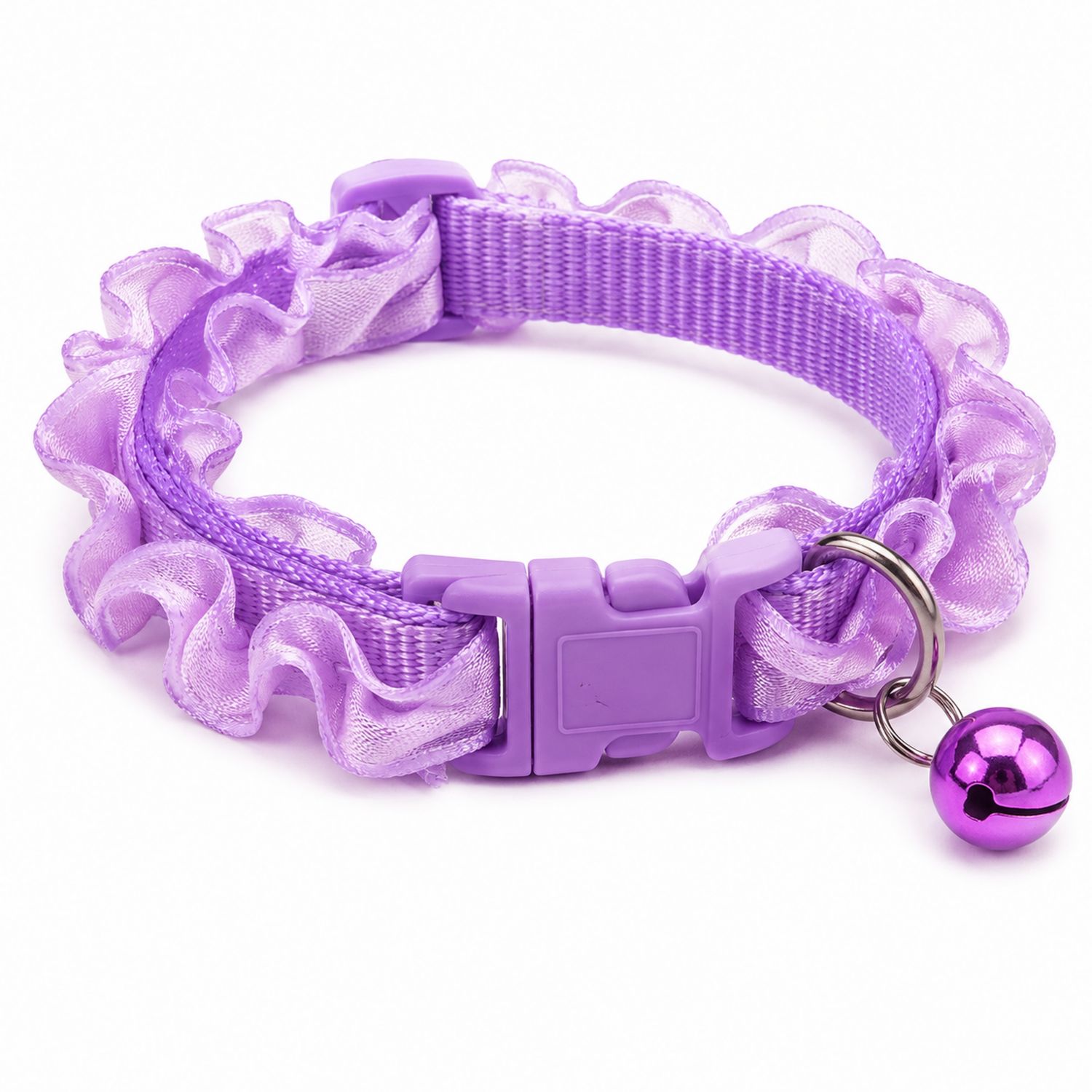 Collier pour chat avec clochette - Violet élégant