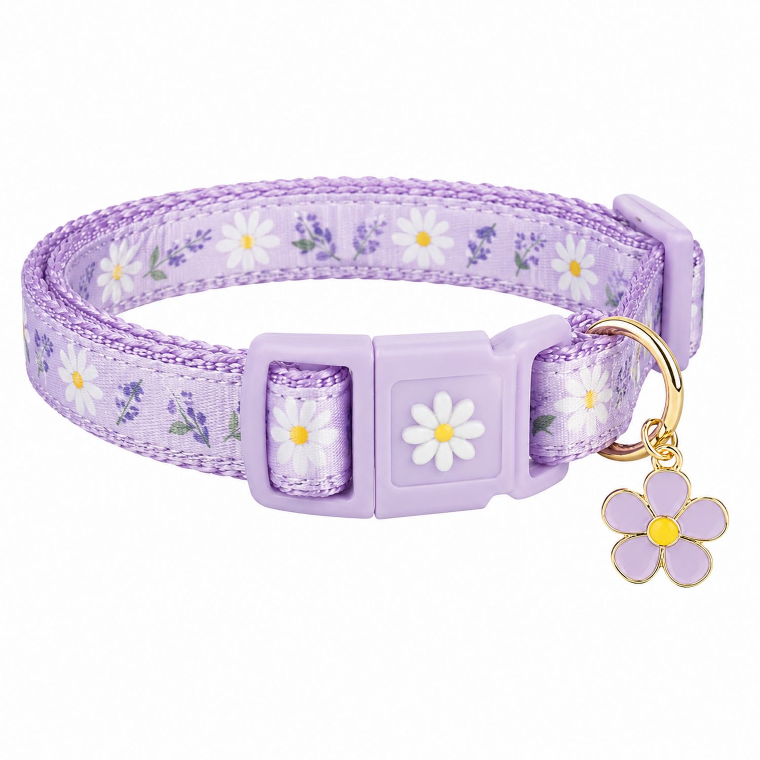 Collier réglable florale pour animaux - Lavande