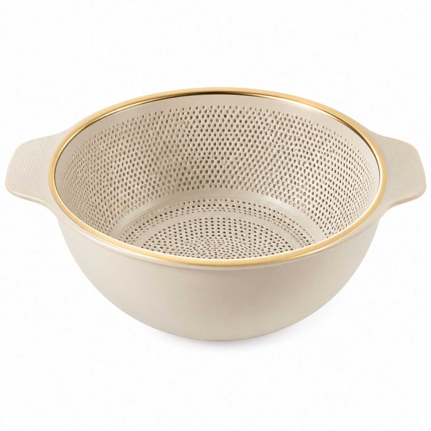 Scolapasta Beige con Bordi Oro