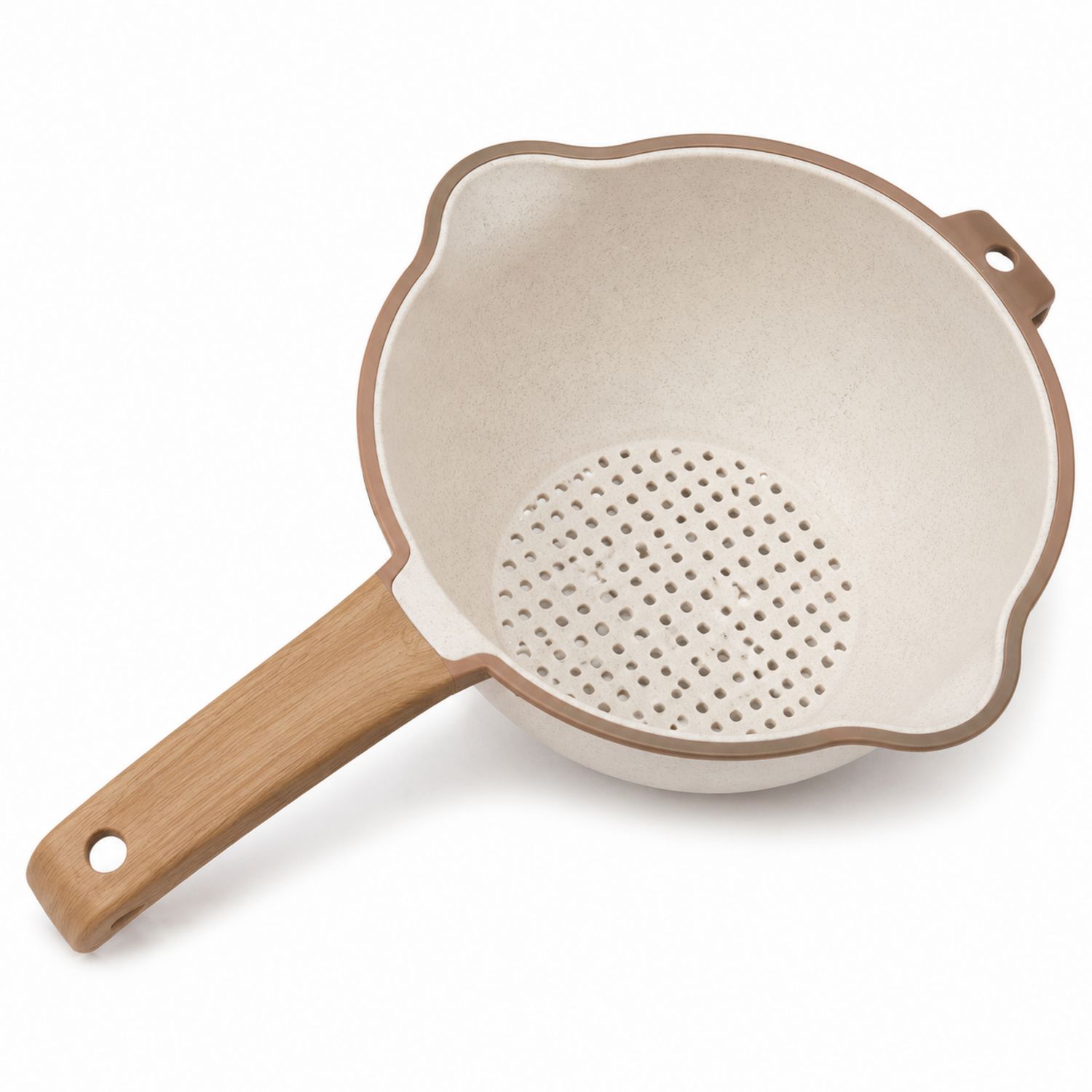 Colapasta Beige con Manico in Legno