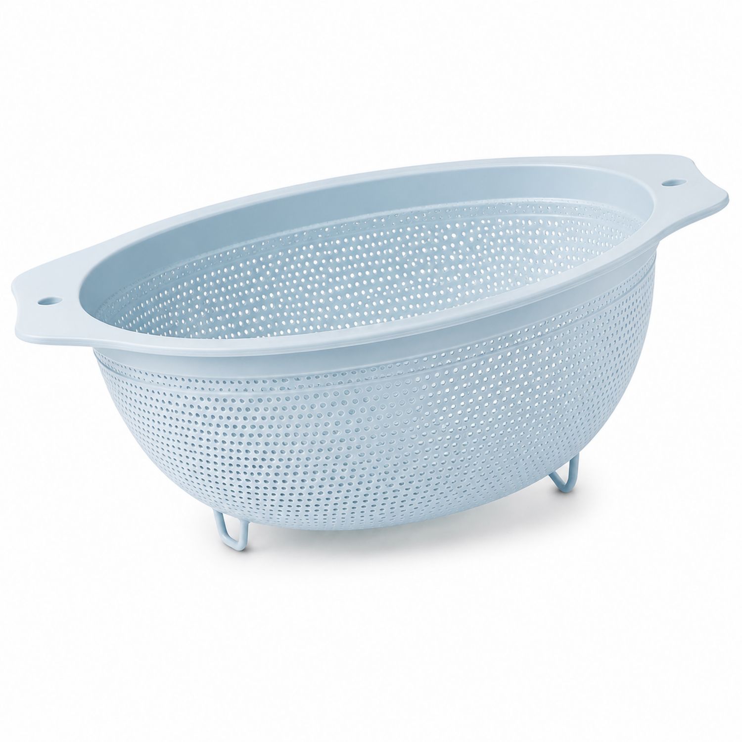 Scolapasta Ovale Azzurro con Manici Laterali