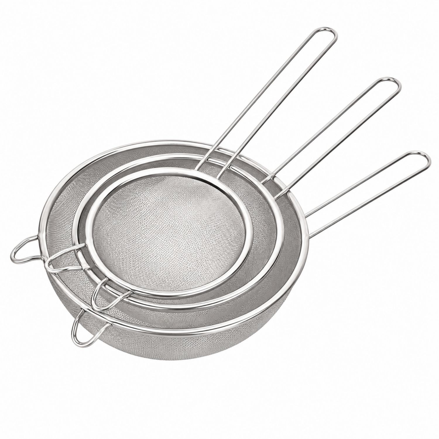 Setaccio in Acciaio Inossidabile, Set 3 Pezzi, Argento
