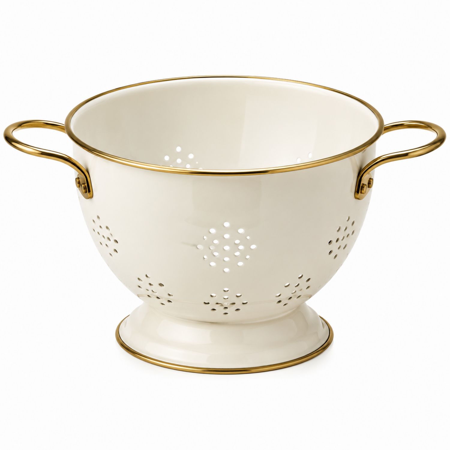 Scolapasta Avorio con Rifiniture Dorate, Capienza 3L