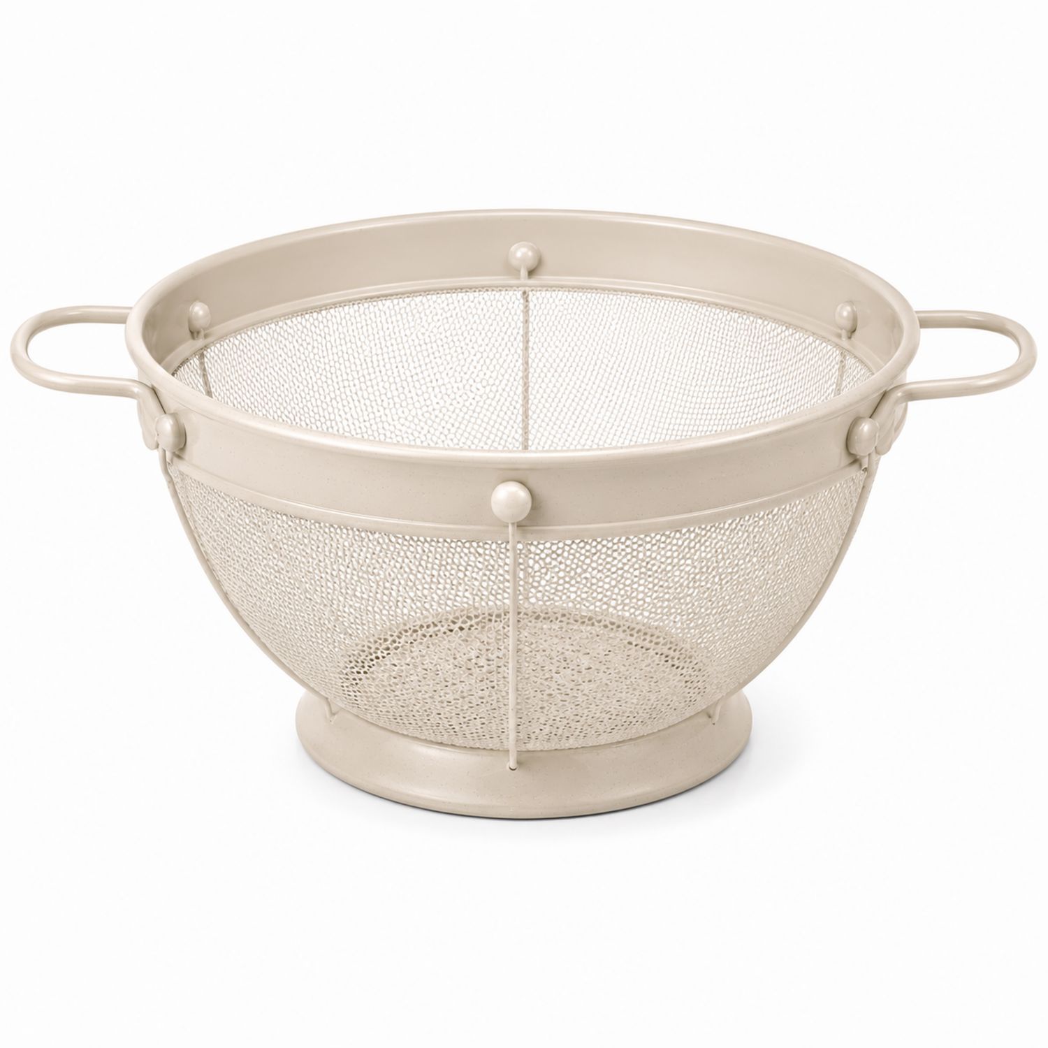 Colapasta in Metallo Beige con Manici Laterali