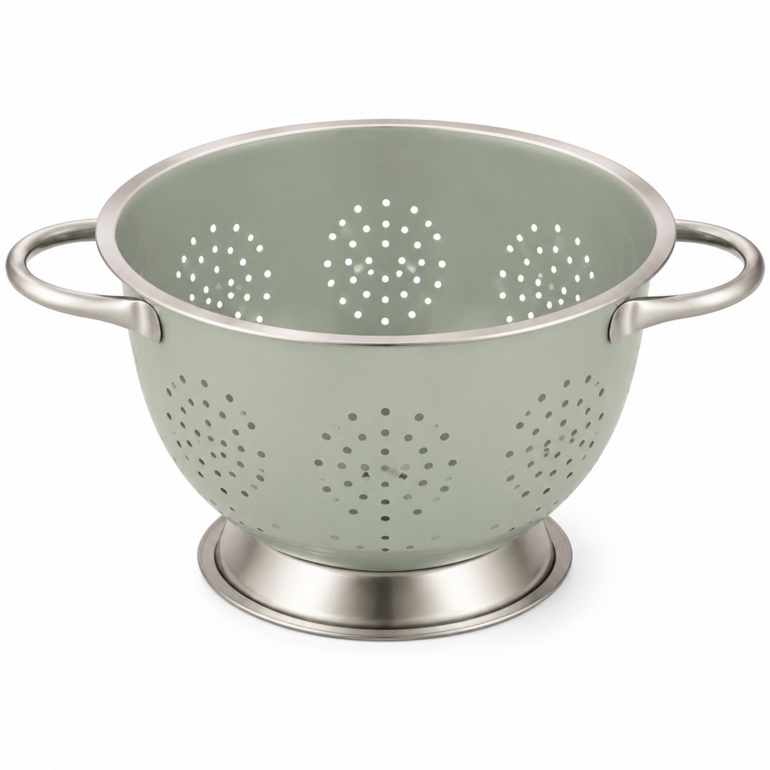 Scolapasta Verde Salvia con Manici in Acciaio Inossidabile 24 cm
