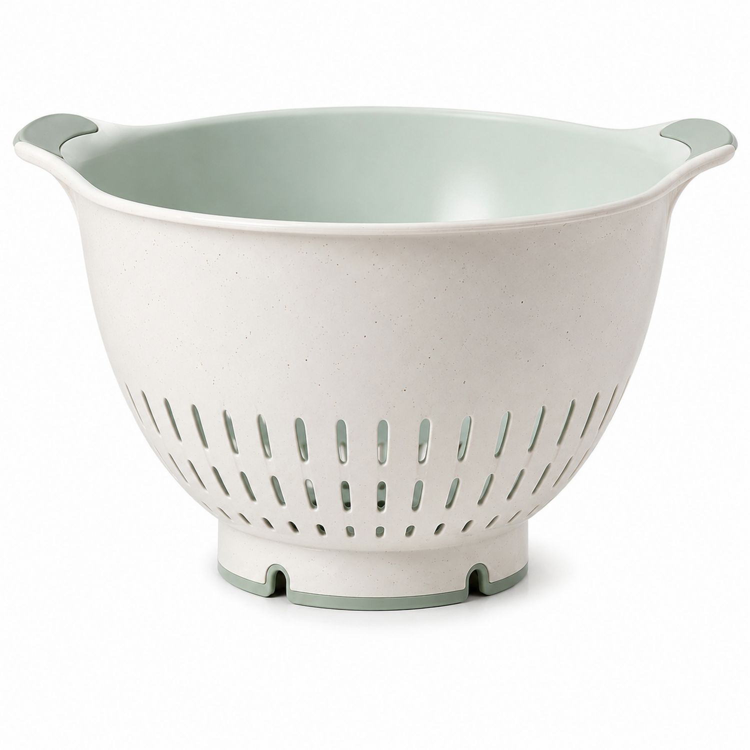 Scolapasta Grande Verde e Bianco da 5L con Manici Ergonomici