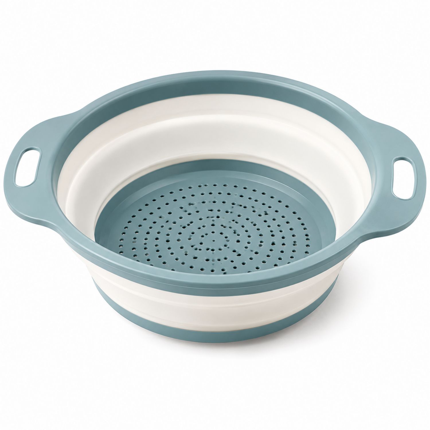 Scolapasta Pieghevole da Cucina Blu e Bianco 4L