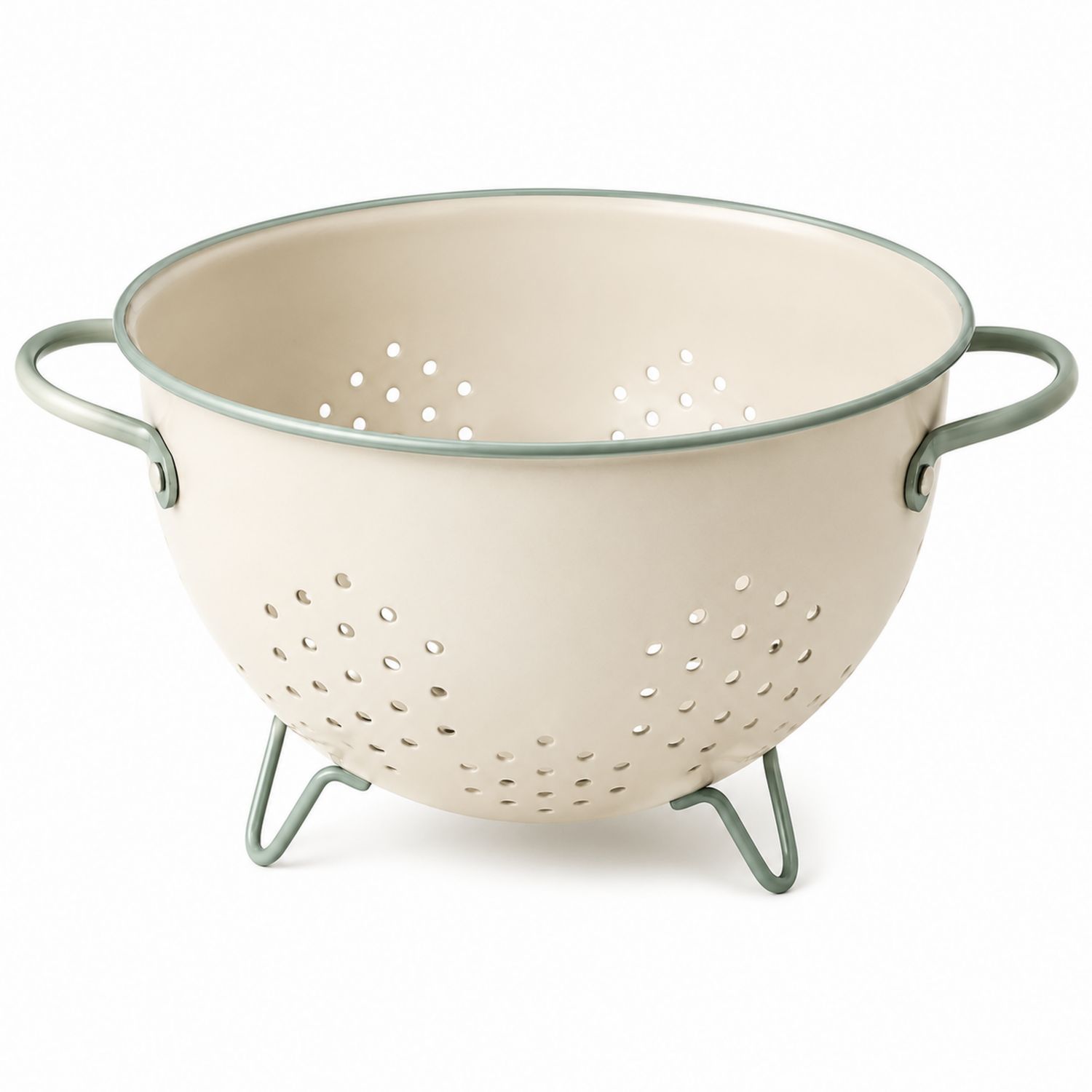 Colino Smaltato Avorio e Verde con Manici Doppi