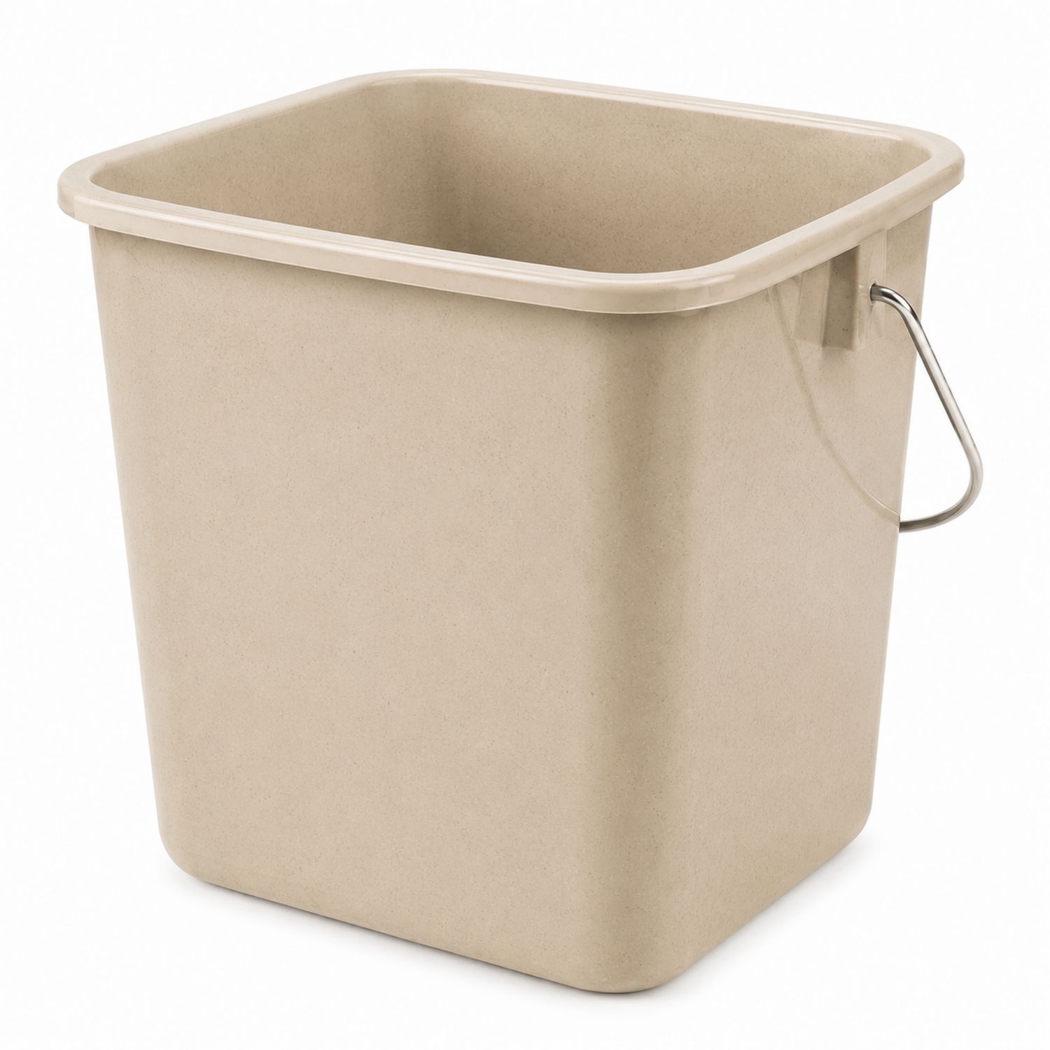 Seau Rectangulaire 10L avec Anse Métallique Beige