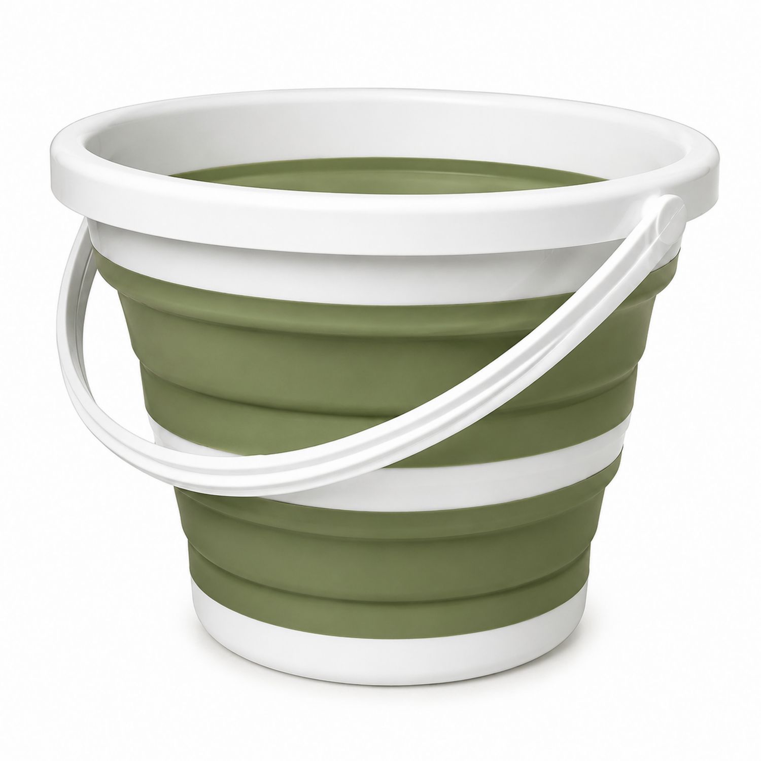 Seau Pliant Vert et Blanc 10L