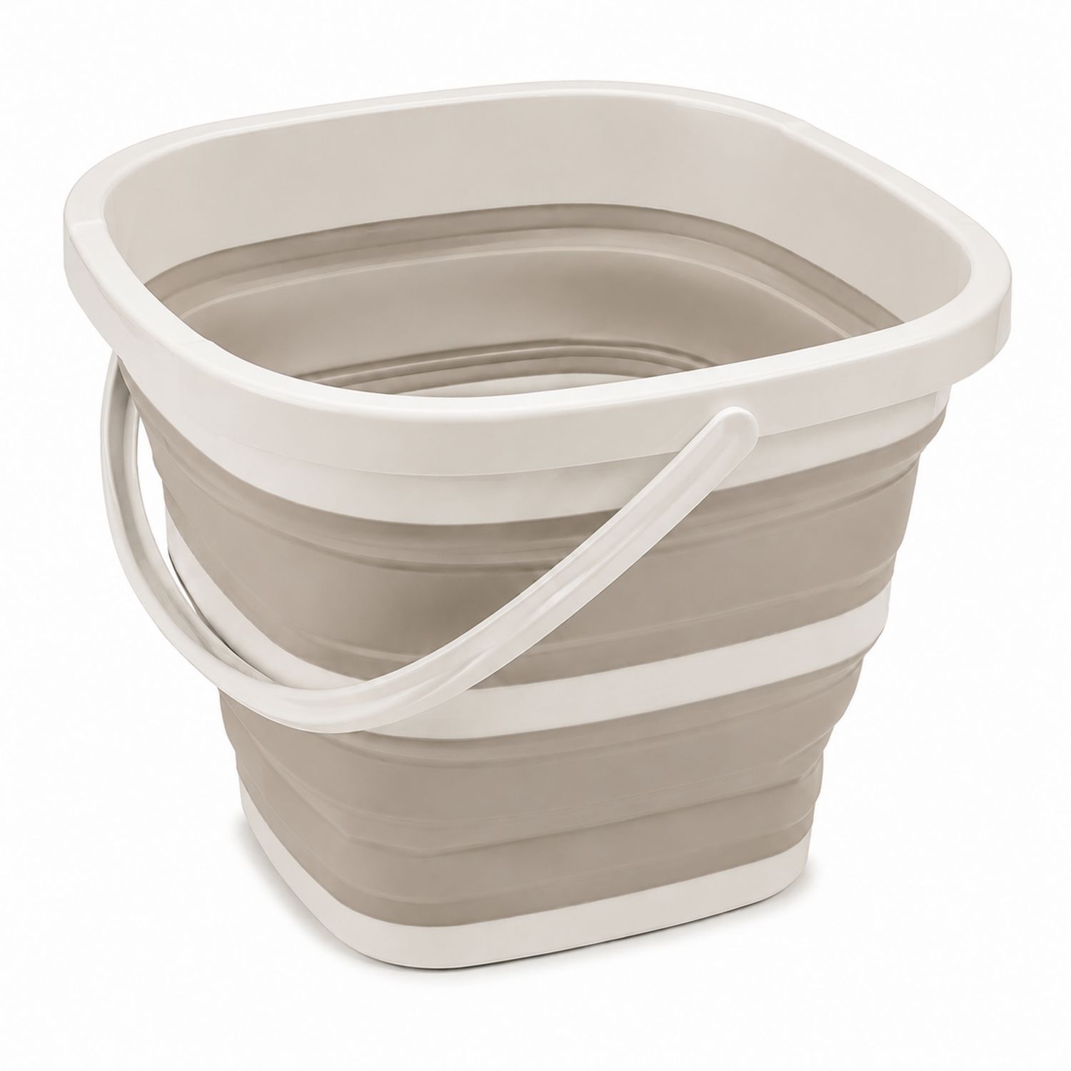 Seau Pliable Beige 10L avec Poignée Ergonomique