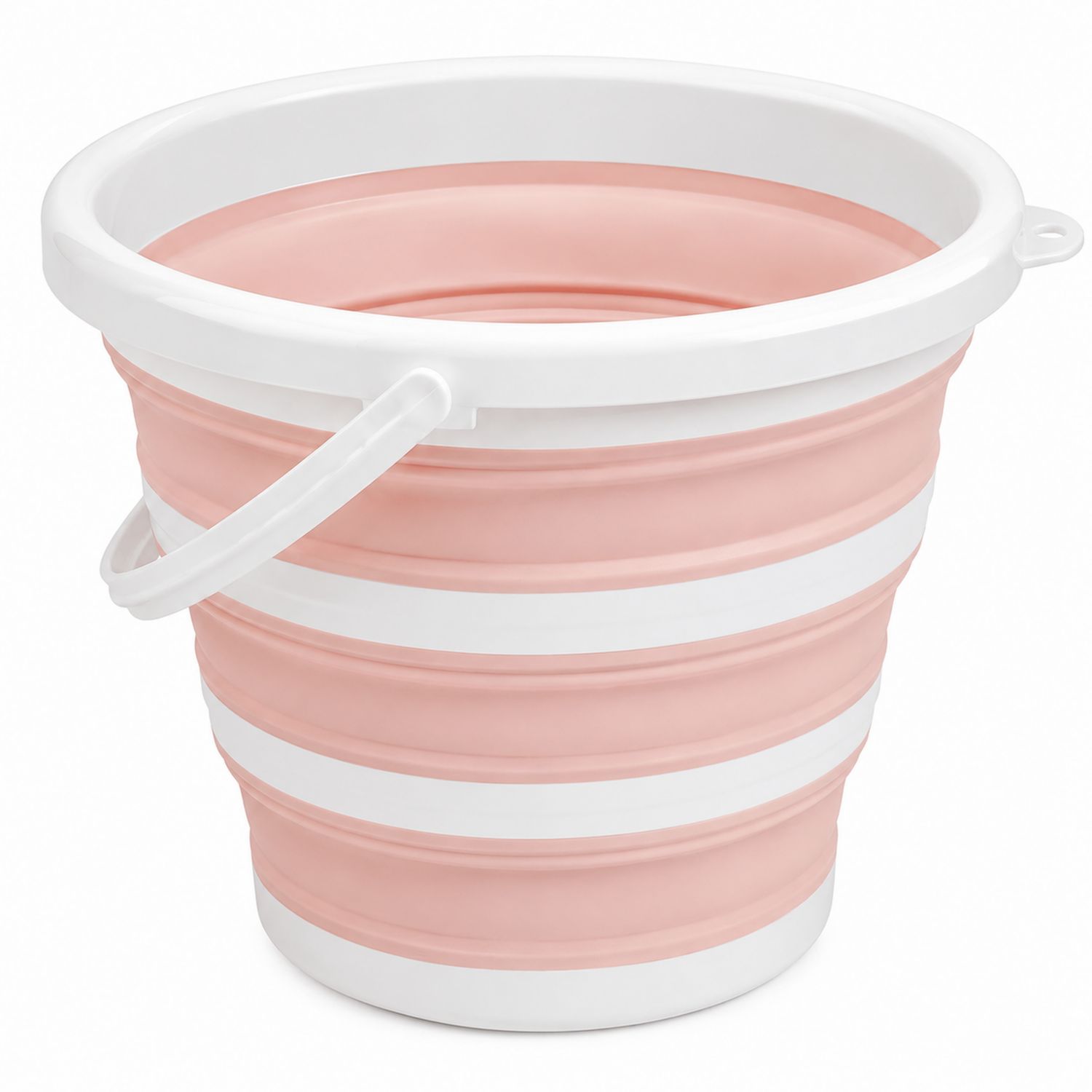 Seau Pliable Rose et Blanc - 10L avec Poignée Ergonomique
