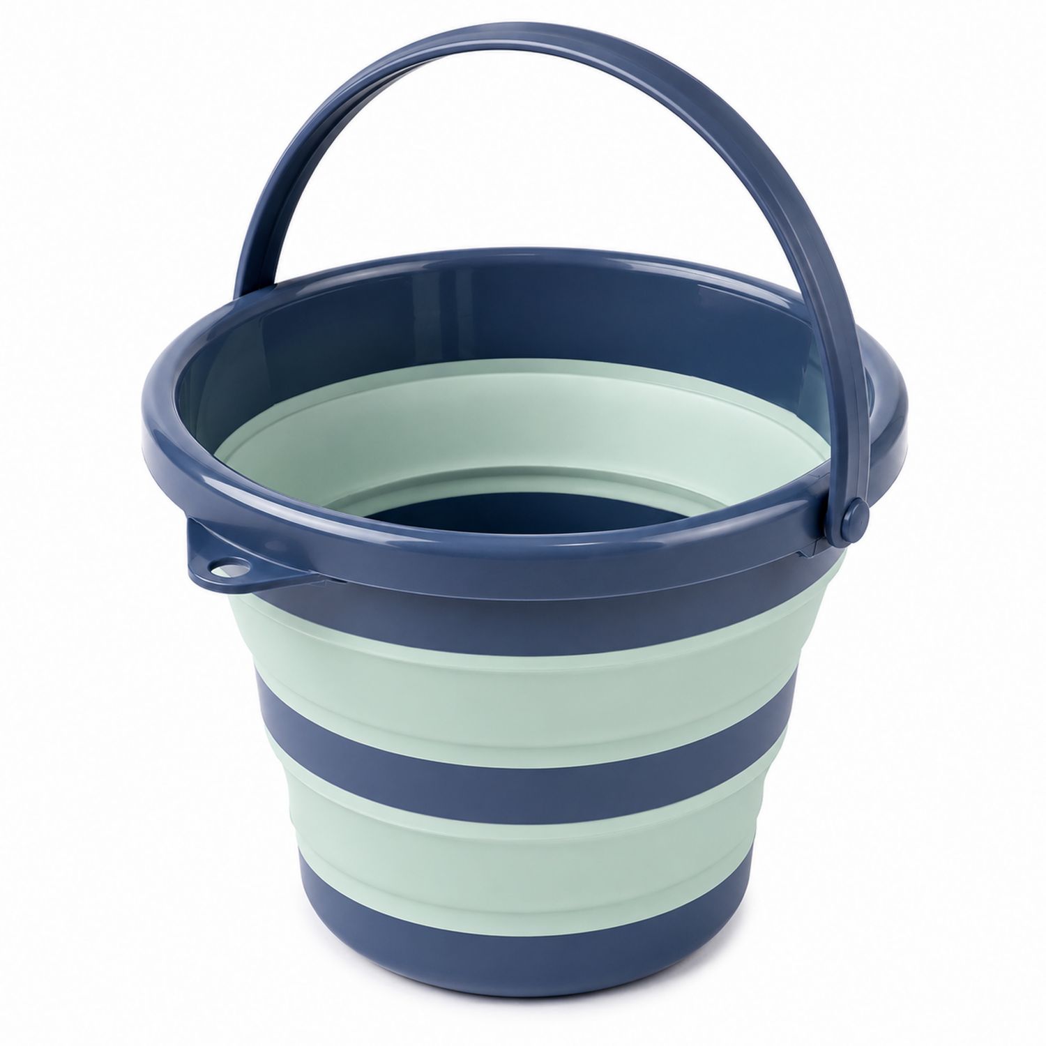 Seau Pliable Bleu et Vert 10L avec Poignée Ergonomique