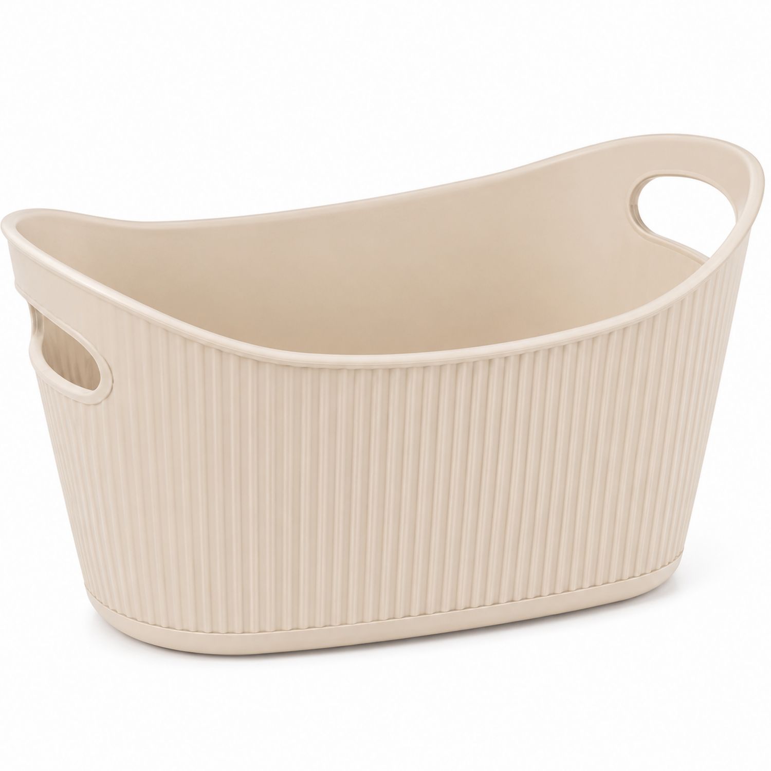 Panier de Rangement Beige 40L avec Poignées Ergonomiques