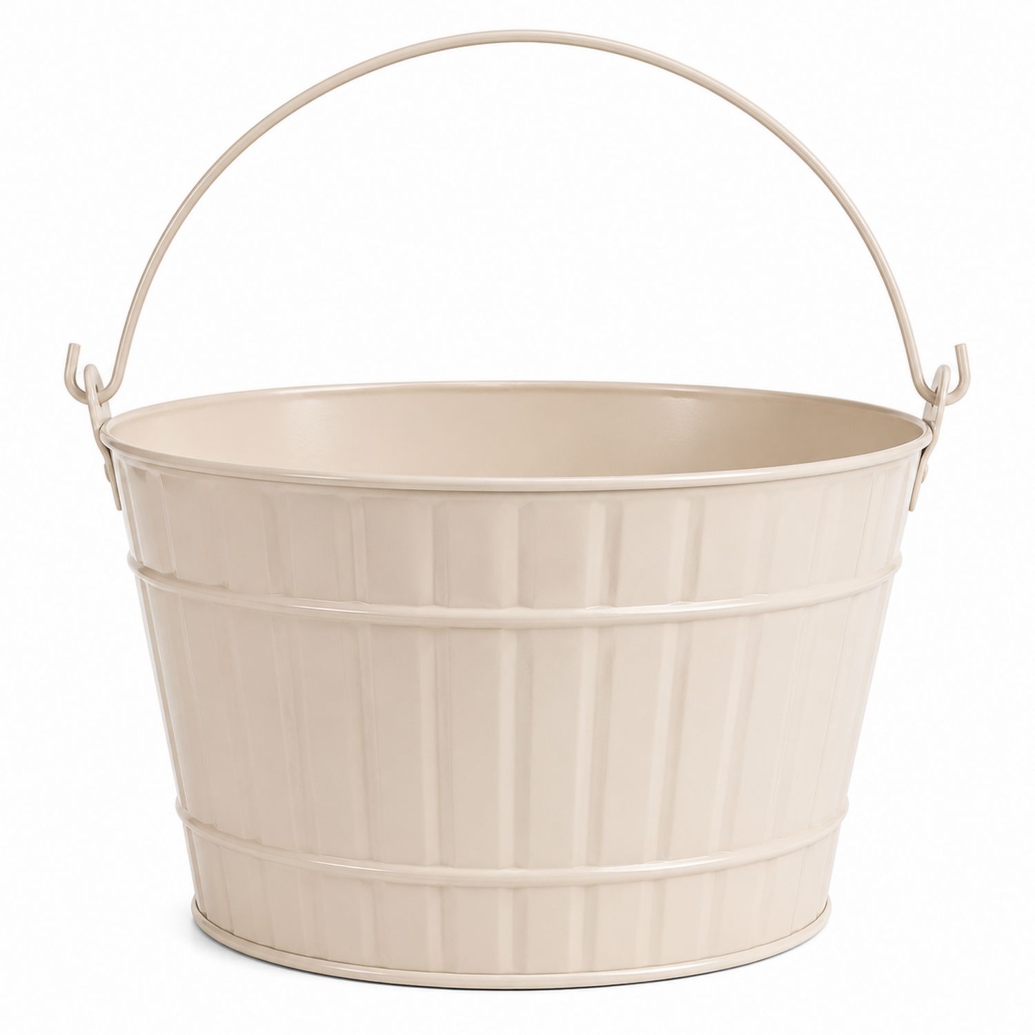 Seau de rangement crème avec anse