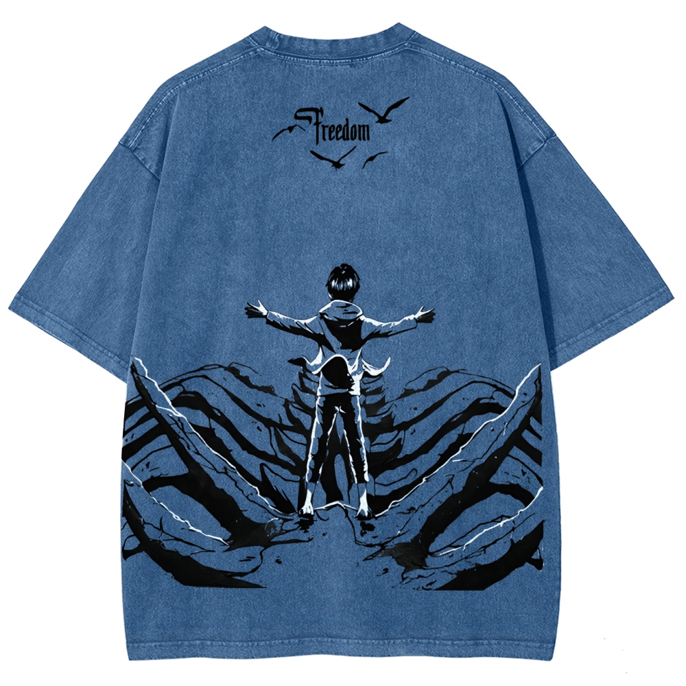 AOT Titan Unisex Fit Washed T-Shirt 2504009749