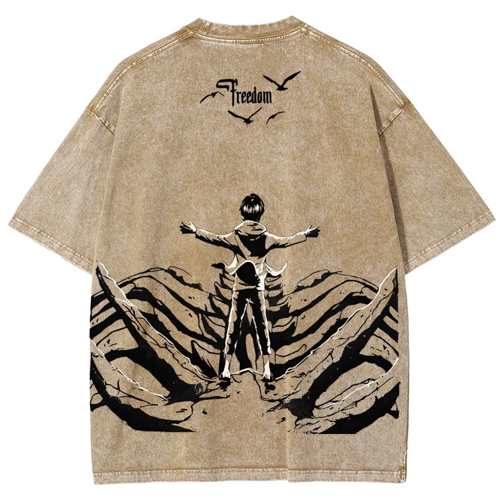 AOT Titan Unisex Fit Washed T-Shirt 2504009749