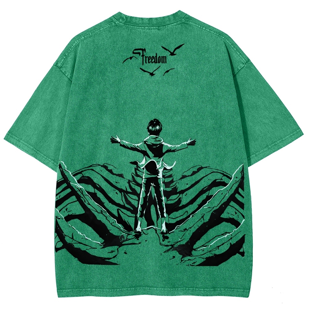 AOT Titan Unisex Fit Washed T-Shirt 2504009749