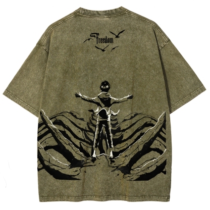 AOT Titan Unisex Fit Washed T-Shirt 2504009749