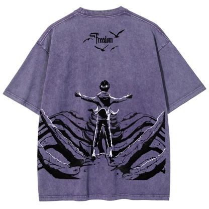 AOT Titan Unisex Fit Washed T-Shirt 2504009749