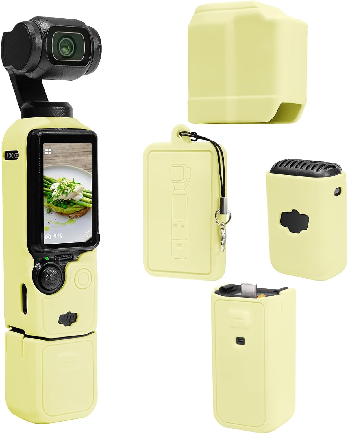 Pocthtket 3 Case, Soft Silicone Protective Case Compatible with DJI Osmo