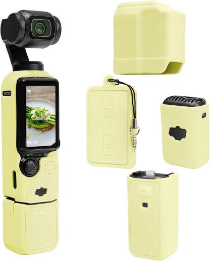 Pocthtket 3 Case, Soft Silicone Protective Case Compatible with DJI Osmo Pockthtet 3 Creator Combo, Lightweight creen Protector Grip Cover Accessories for Xtra Muse - Pink