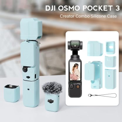 Pocthtket 3 Case, Soft Silicone Protective Case Compatible with DJI Osmo Pockthtet 3 Creator Combo, Lightweight creen Protector Grip Cover Accessories for Xtra Muse - Pink