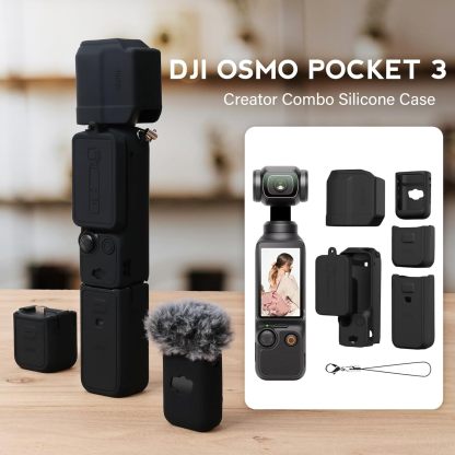 Pocthtket 3 Case, Soft Silicone Protective Case Compatible with DJI Osmo Pockthtet 3 Creator Combo, Lightweight creen Protector Grip Cover Accessories for Xtra Muse - Pink