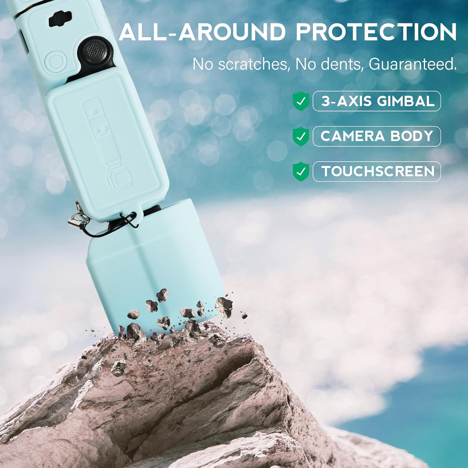 Pocthtket 3 Case, Soft Silicone Protective Case Compatible with DJI Osmo Pockthtet 3 Creator Combo, Lightweight creen Protector Grip Cover Accessories for Xtra Muse - Pink