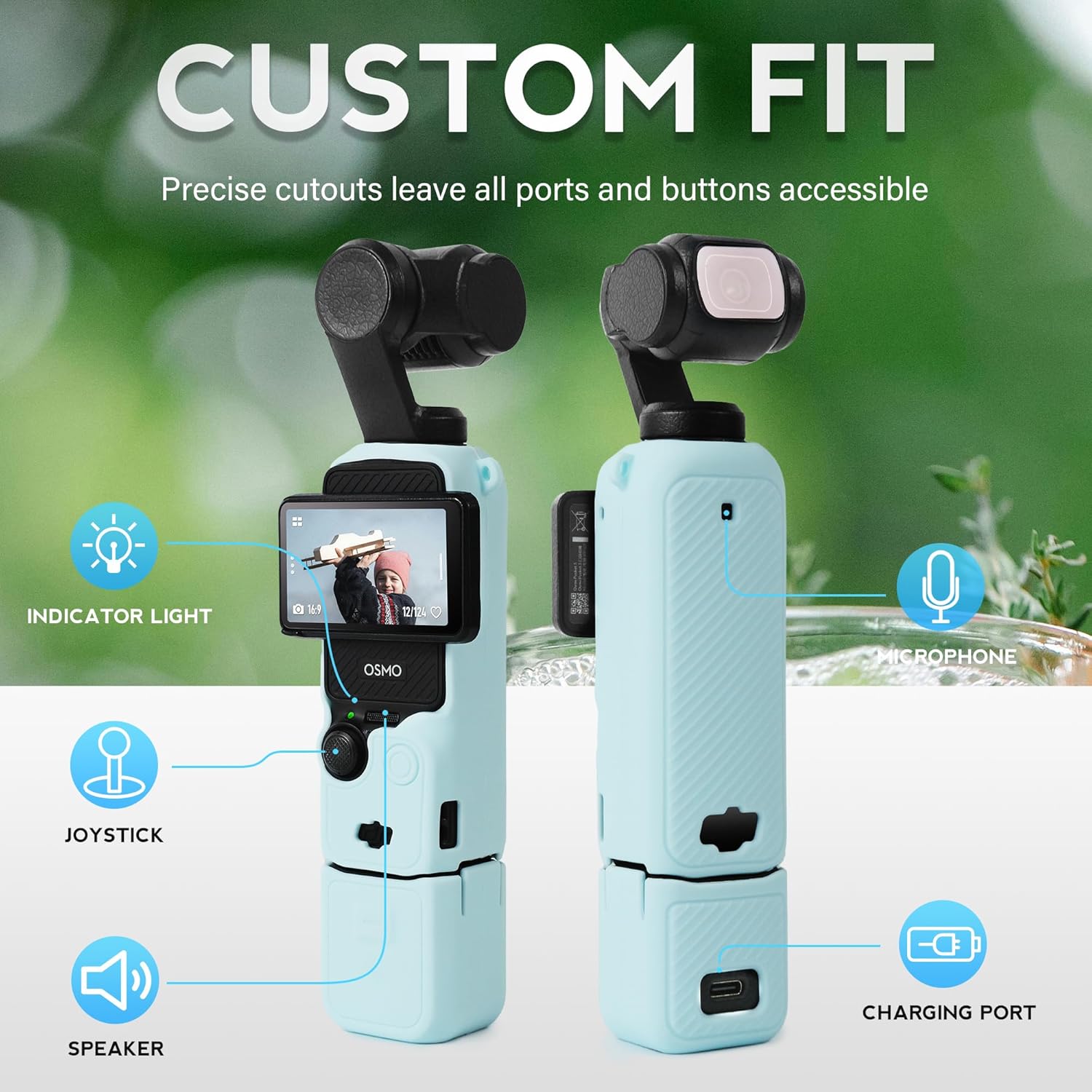 Pocthtket 3 Case, Soft Silicone Protective Case Compatible with DJI Osmo Pockthtet 3 Creator Combo, Lightweight creen Protector Grip Cover Accessories for Xtra Muse - Pink