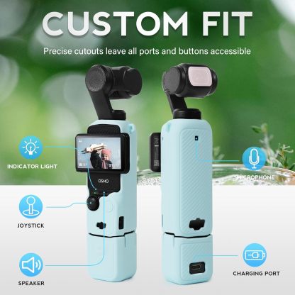 Pocthtket 3 Case, Soft Silicone Protective Case Compatible with DJI Osmo Pockthtet 3 Creator Combo, Lightweight creen Protector Grip Cover Accessories for Xtra Muse - Pink