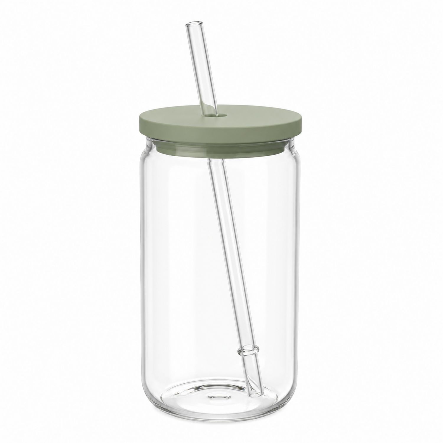 Bouteille en verre avec couvercle vert et paille 500 ml-Domellocasa