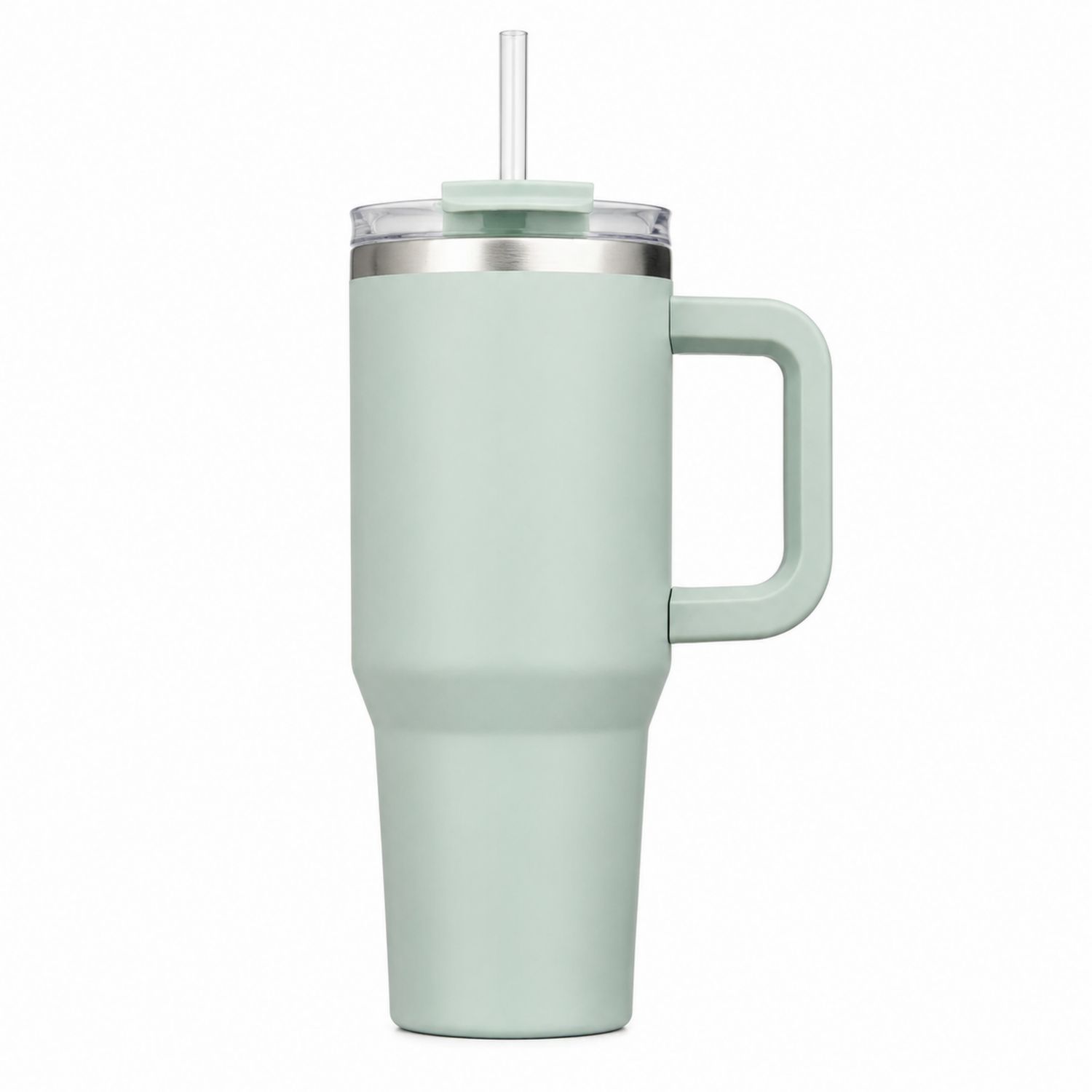 Gobelet Isotherme avec Paille et Poignée 710ml, Vert Menthe-Domellocasa