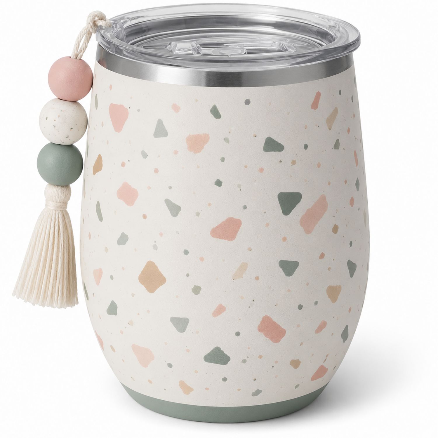 Gobelet Isotherme Terrazzo avec Perles Décoratives - 350ml-Domellocasa