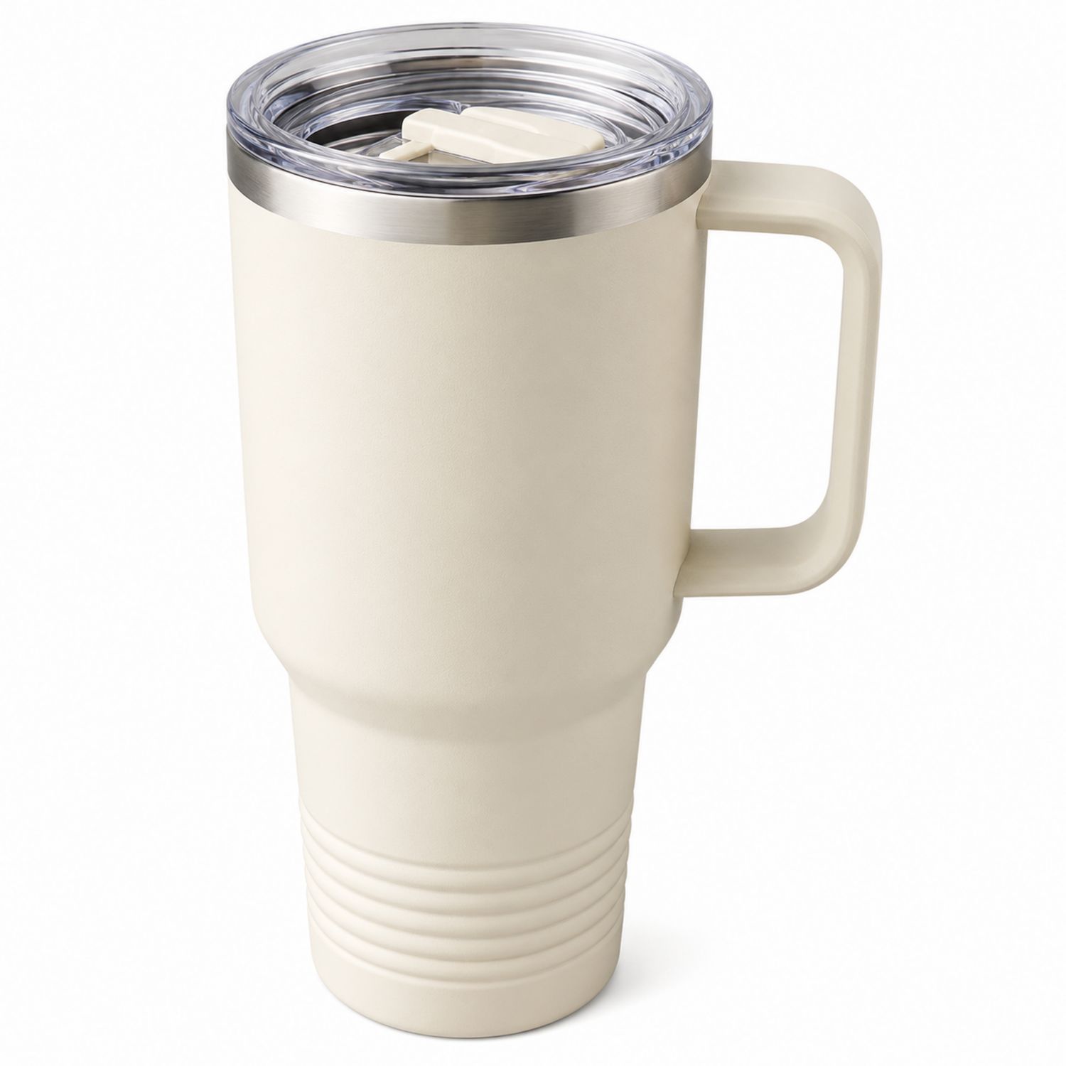 Tasse Isotherme Crème avec Couvercle Transparent 500ml-Domellocasa
