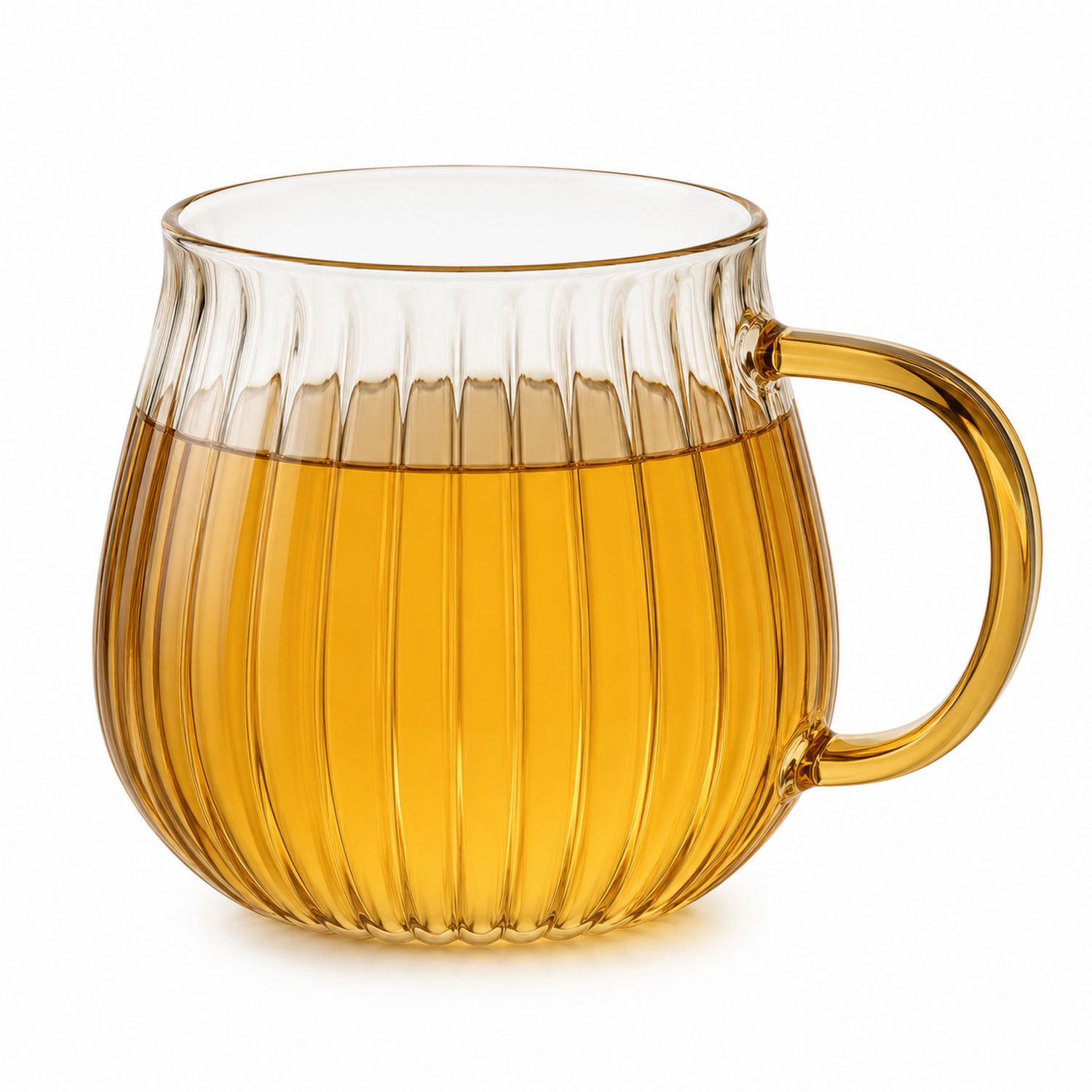 Tasse à thé transparente en verre rayé 350ml-Domellocasa