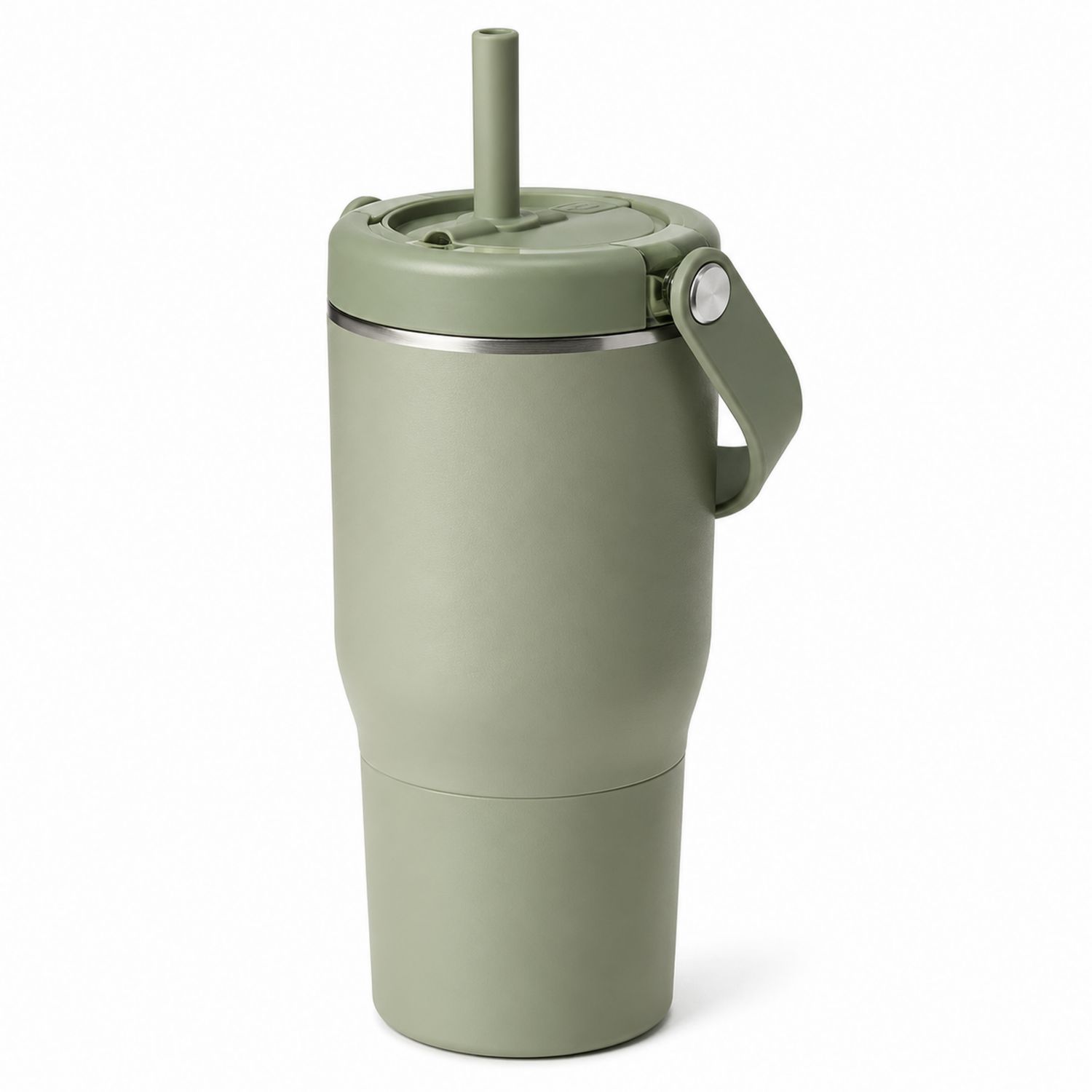 Tasse Isotherme avec Paille Verte 500ml-Domellocasa