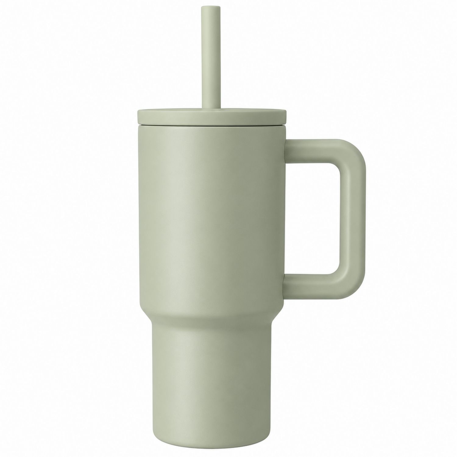 Gobelet Isotherme avec Couvercle et Paille Vert Sauge 500ml-Domellocasa
