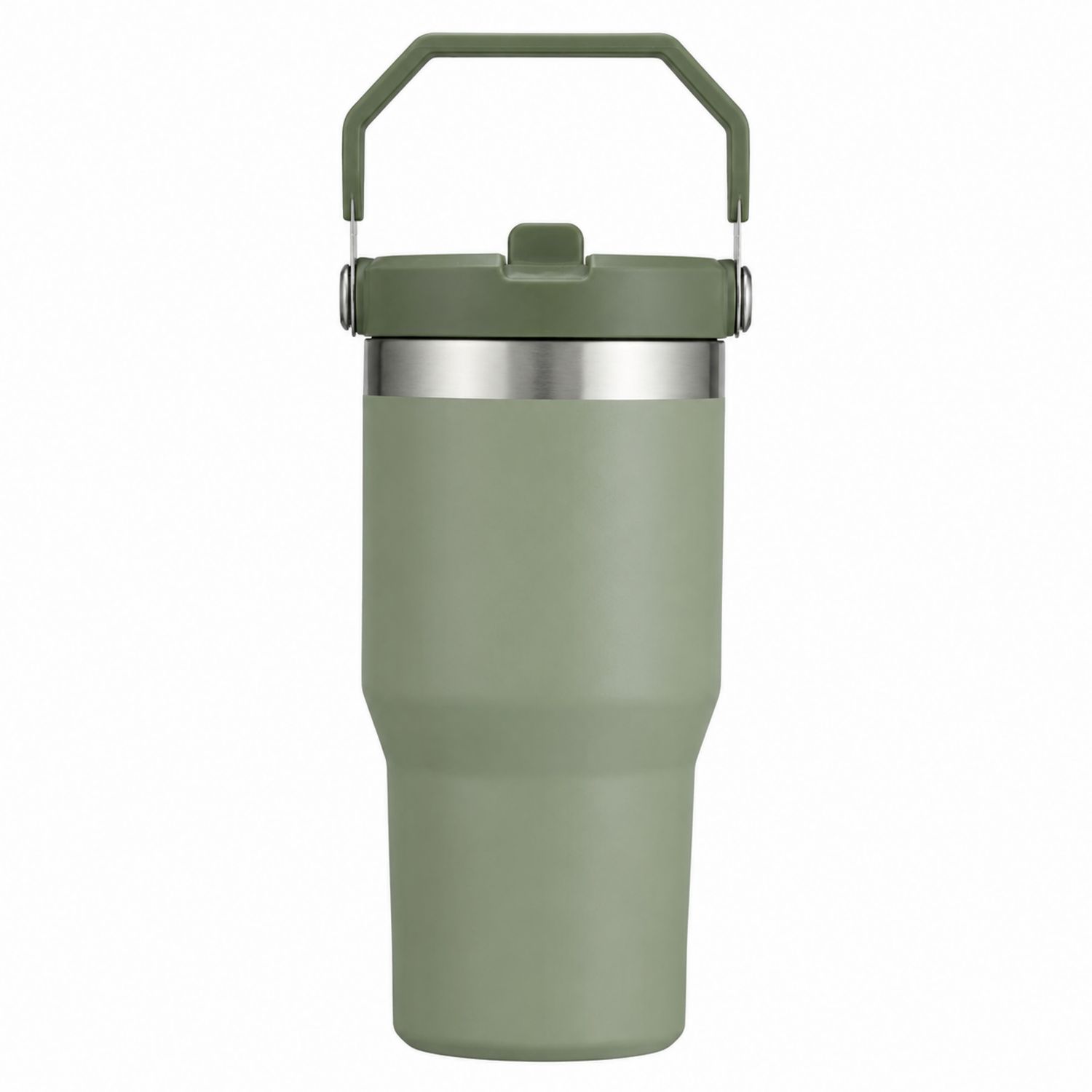 Gobelet Isotherme Vert Olive avec Anse - 450ml-Domellocasa