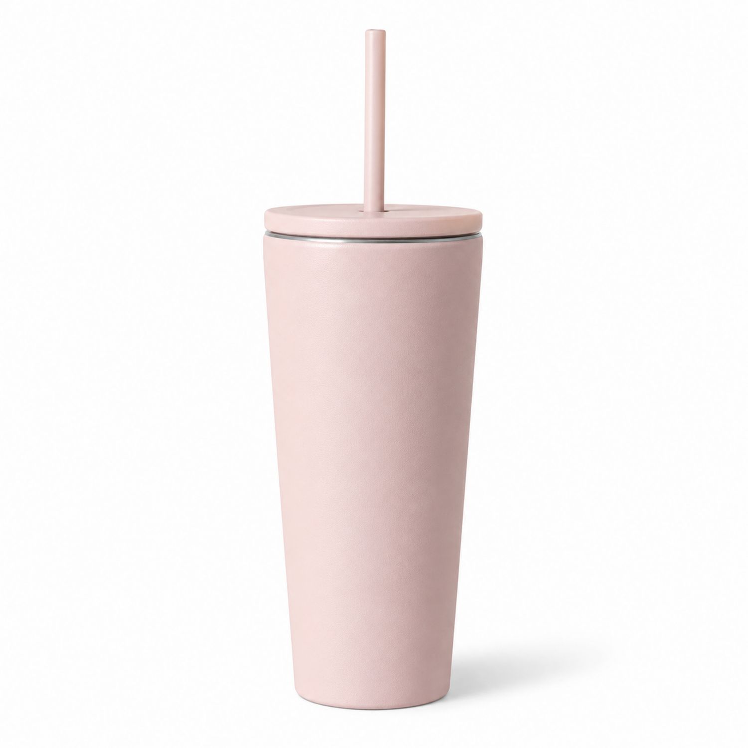 Gobelet Isotherme Rose 500ml avec Paille-Domellocasa