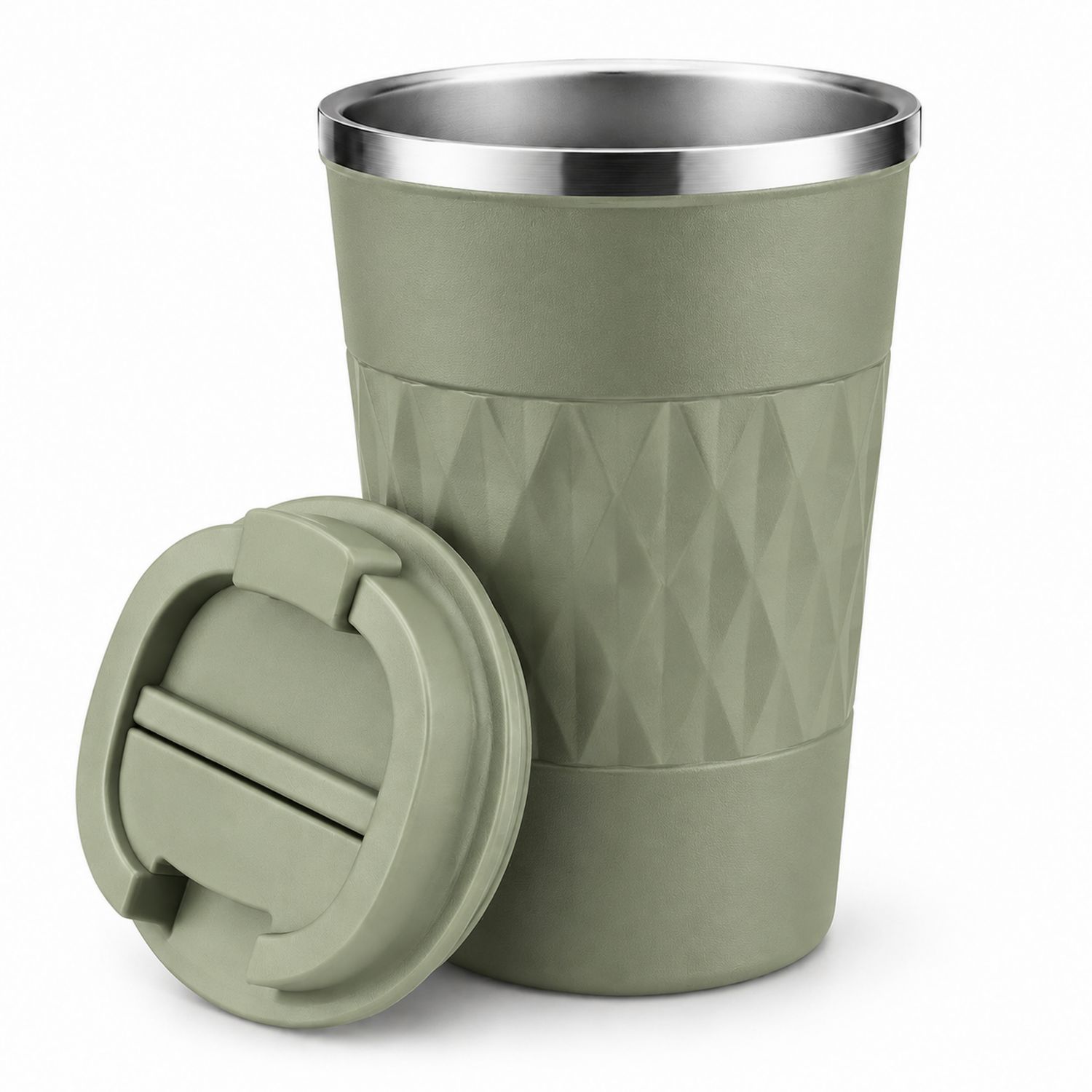 Mug de Voyage Isotherme Vert Olive 350ml-Domellocasa