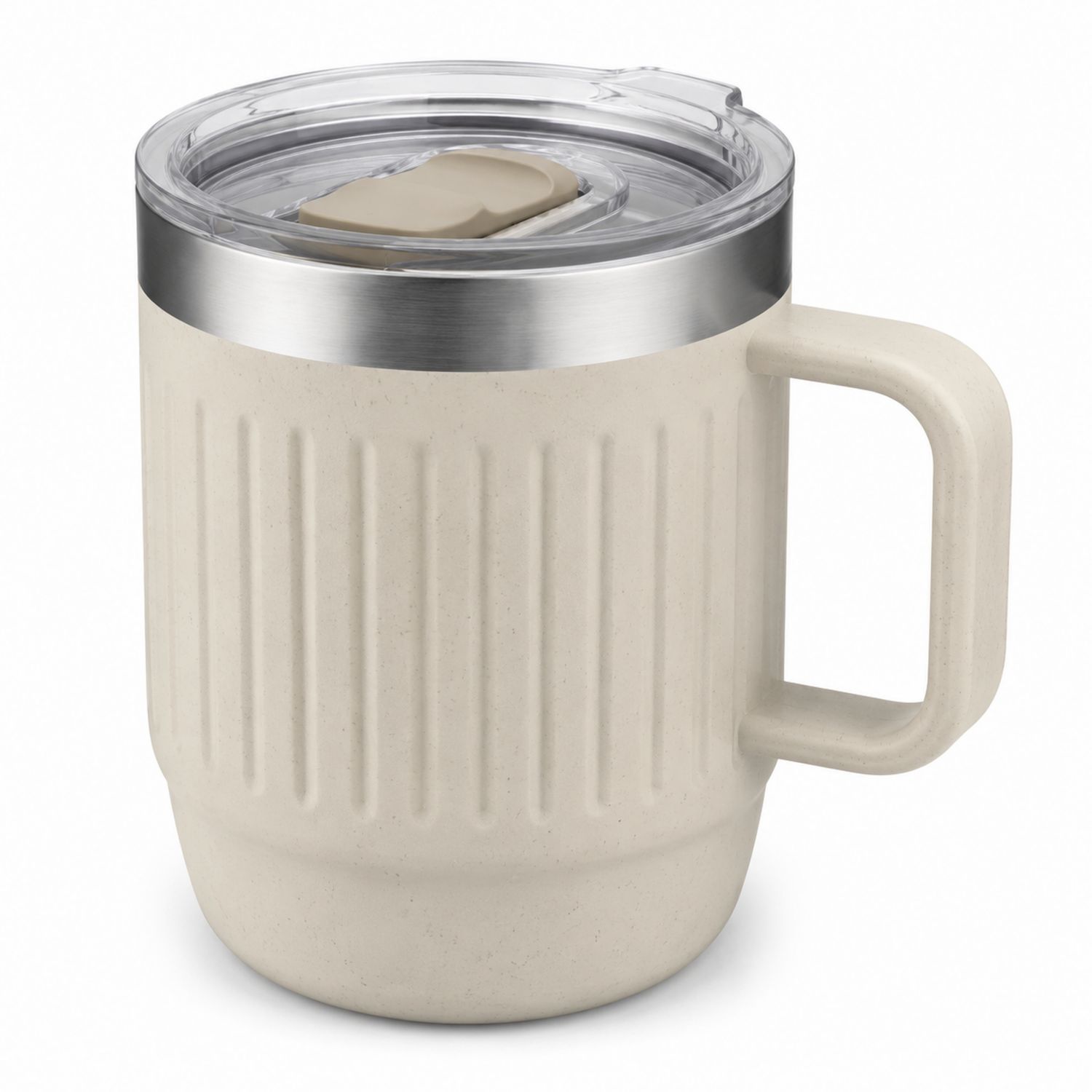 Mug isotherme beige avec couvercle hermétique 350ml-Domellocasa