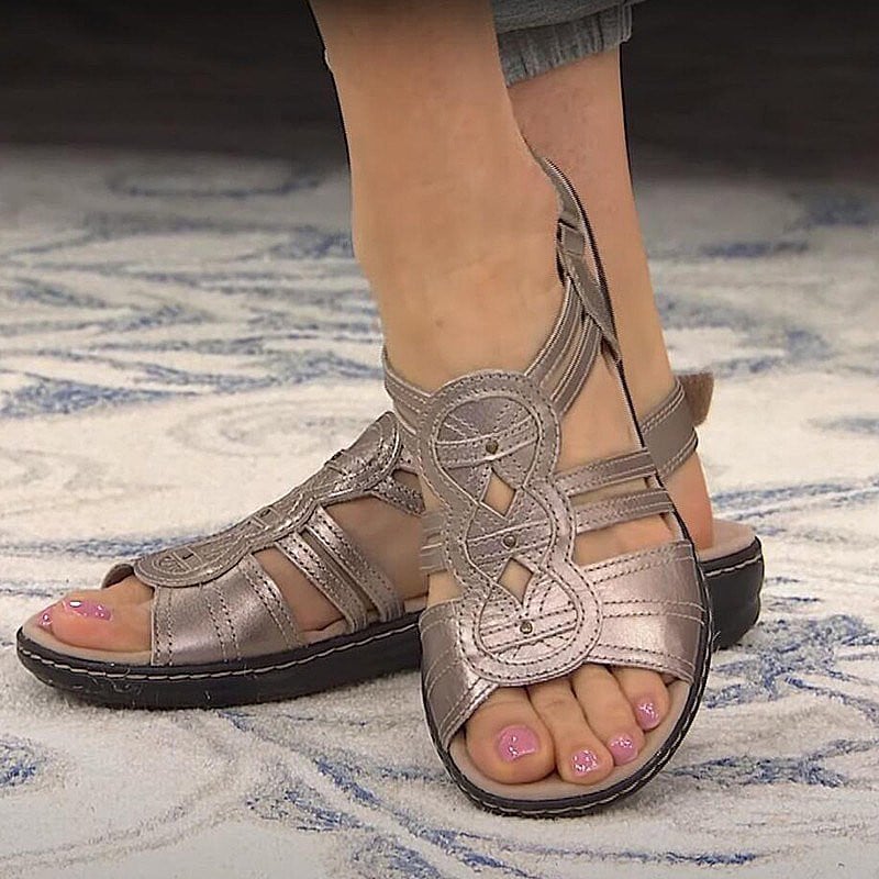 Women Casual Orthopedic Bohemian Sandals Nonslip Back Strap Beach