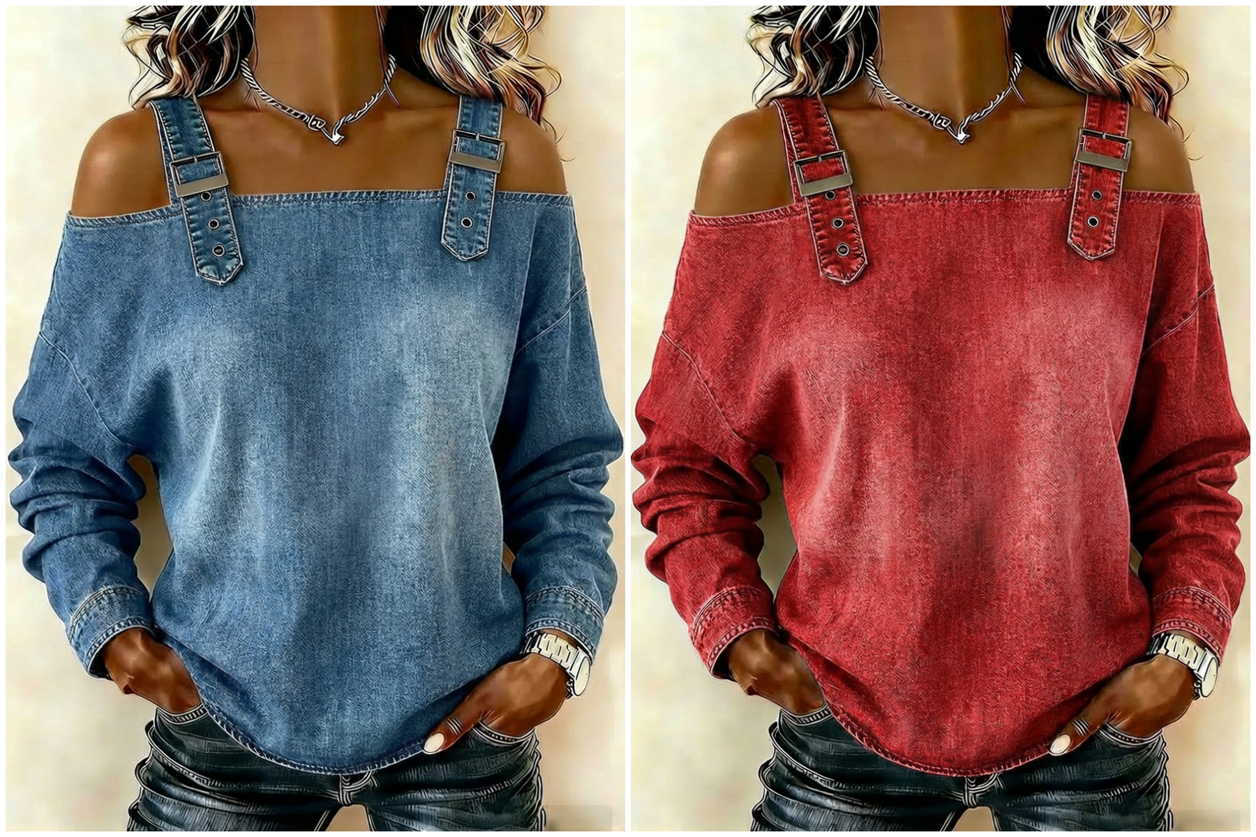 Women's sleeveless denim shirt