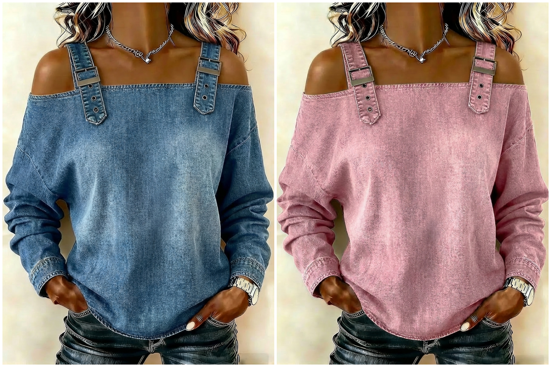 Women's sleeveless denim shirt